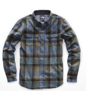 NORTH FACE flannel shirt in grey barrows plaid